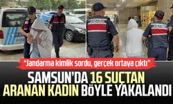 Samsun'da 16 suçtan aranan kadın, jandarmanın kimlik kontrolünde yakalandı