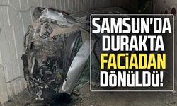 Samsun'da takla atarak hurdaya dönen otomobilde 2 kişi yaralandı