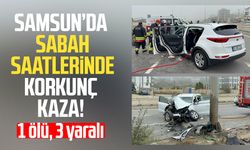 Samsun'da SUV araç direğe çarptı: 1 ölü, 3 yaralı