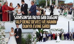 Samsun'da rüya gibi düğün! Alp Deniz Deveci ve Hamin dünya evine girdi