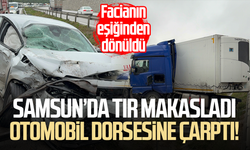 Samsun'da otomobil tırla çarpıştı: 2 yaralı