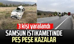 Samsun istikametinde peş peşe kazalar: 3 kişi yaralandı