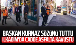 Başkan İhsan Kurnaz sözünü tuttu, İlkadım'da cadde asfalta kavuştu