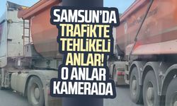 Samsun’da trafikte tehlikeli anlar! O anlar kamerada