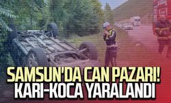 Samsun'da cip takla attı: Karı-koca yaralandı