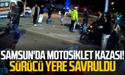 Samsun'da motosiklet devrildi, sürücü yaralandı