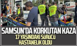 Samsun'da otomobille çarpışan motosikletin 17 yaşındaki sürücüsü yaralandı