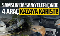 Samsun'da 4 araçlı zincirleme kaza