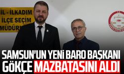 Samsun'un yeni Baro Başkanı Kutluhan Gökçe mazbatasını aldı