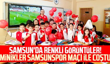Samsun'da renkli görüntüler! Minikler Samsunspor maçı ile coştu