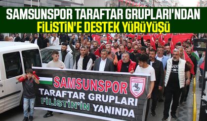 Samsunspor Taraftar Grupları'ndan Filistin'e destek yürüyüşü