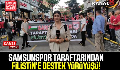 Samsunspor taraftarından Filistin'e destek yürüyüşü!