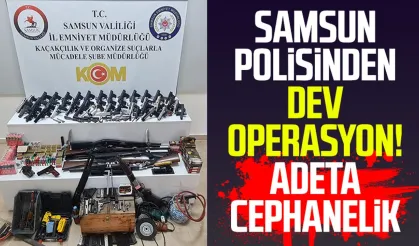 Samsun polisinden dev operasyon! Adeta cephanelik