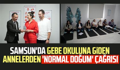 Samsun'da gebe okuluna giden annelerden 'normal doğum' çağrısı