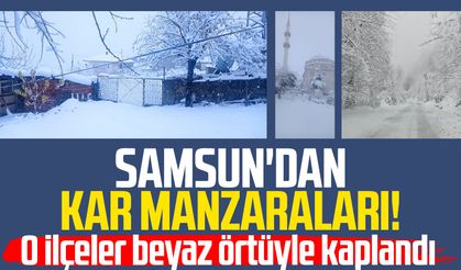 Samsun'da o ilçelerde kar yağışı! Beyaza büründüler