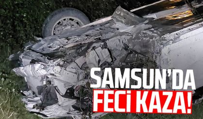 Samsun'da otomobil takla attı, tarlaya yuvarlandı