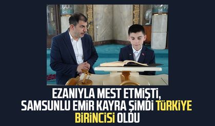 Ezanıyla yürekleri mest eden öğrenci bu kez Kur'an-ı Kerim tilavetinde zirvede