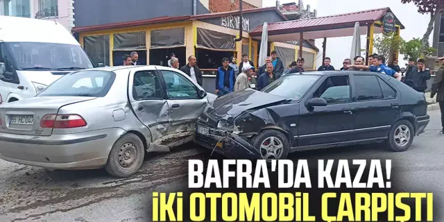 Samsun Bafra'da kaza! İki otomobil çarpıştı