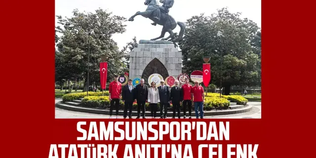 Samsunspor'dan Atatürk Anıtı'na çelenk