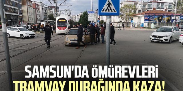 Samsun'da Ömürevleri tramvay durağında kaza!
