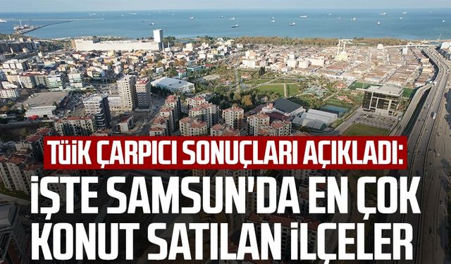 TÜİK çarpıcı sonuçları açıkladı: İşte Samsun'da en çok konut satılan ilçeler