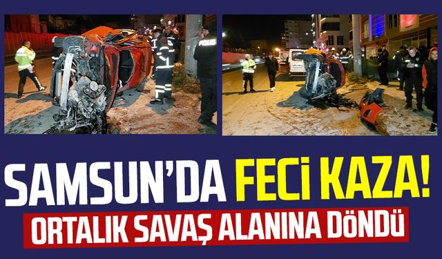 Samsun Gebi Caddesi'nde feci kaza! O anlar kamerada