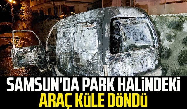 Samsun'da park halindeki araç küle döndü