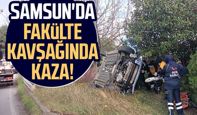 Samsun'da fakülte kavşağında kaza!