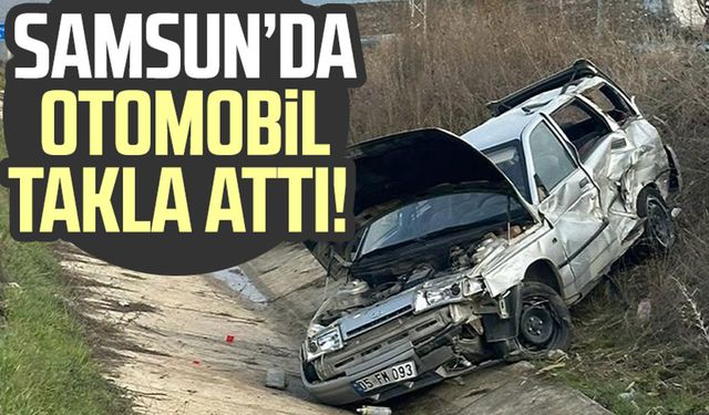 Samsun Vezirköprü'de otomobil takla attı!