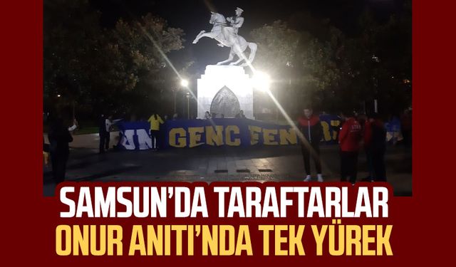 Samsun'da taraftarlar Onur Anıtı'nda tek yürek