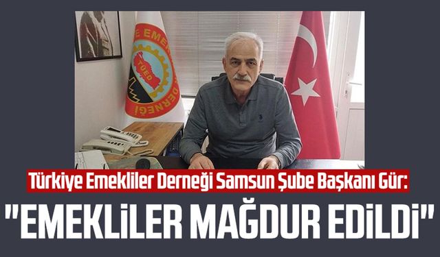 Türkiye Emekliler Derneği Samsun Şube Başkanı İbrahim Gür: "Emekliler mağdur edildi"