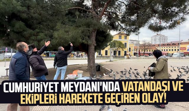 Samsun Cumhuriyet Meydanı'nda vatandaşı ve ekipleri harekete geçiren olay!