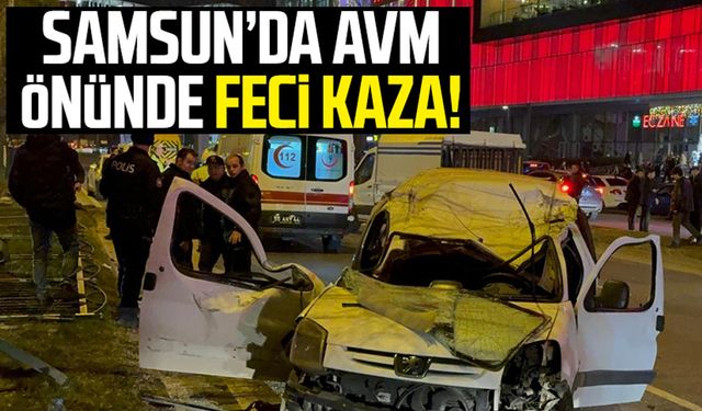 Samsun Piazza AVM önünde kaza! Yol trafiğe kapandı