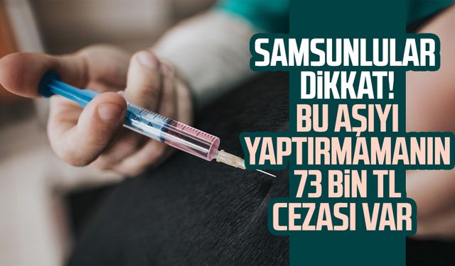 Samsunlular dikkat! Hayvanlarına bu aşıyı yaptırmamanın 73 bin TL cezası var