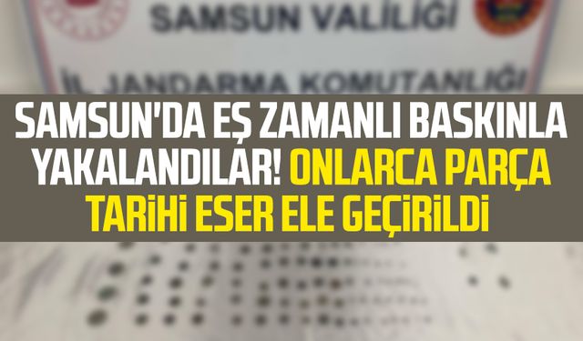 Samsun'da eş zamanlı baskınla yakalandılar! Onlarca parça tarihi eser ele geçirildi