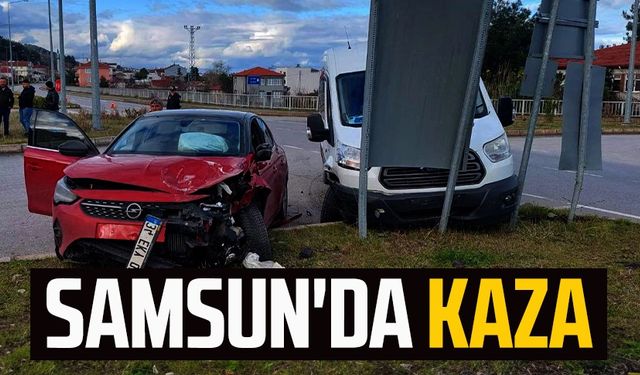 Samsun'da otomobil ile minibüs çarpıştı