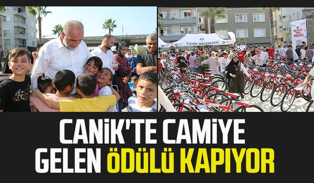 Canik'te camiye gelen ödülü kapıyor