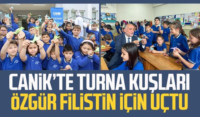 Canik’te turna kuşları özgür Filistin için uçtu