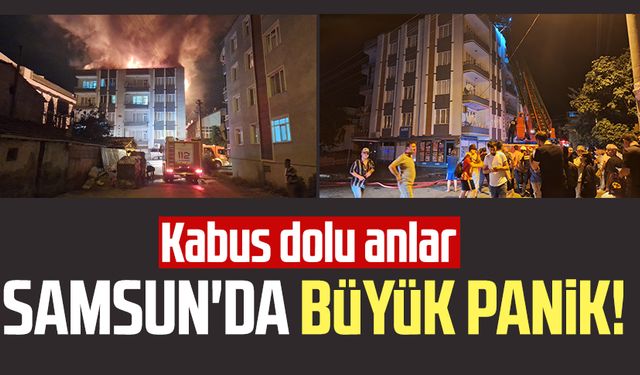 Samsun Bafra'da apartman dairesinde yangın!