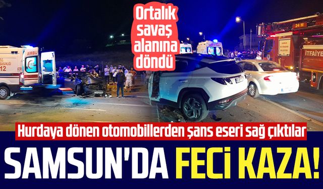 Samsun Körfez Mahallesi'nde feci kaza: Şans eseri sağ kurtuldular