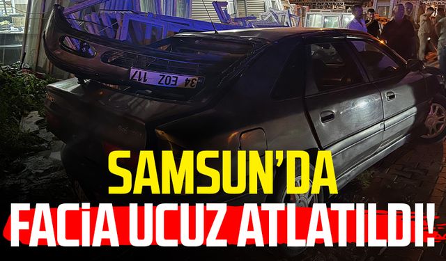 Samsun Çarşamba'da kazada facia ucuz atlatıldı