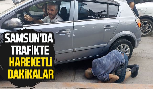 Samsun'da trafikte hareketli dakikalar