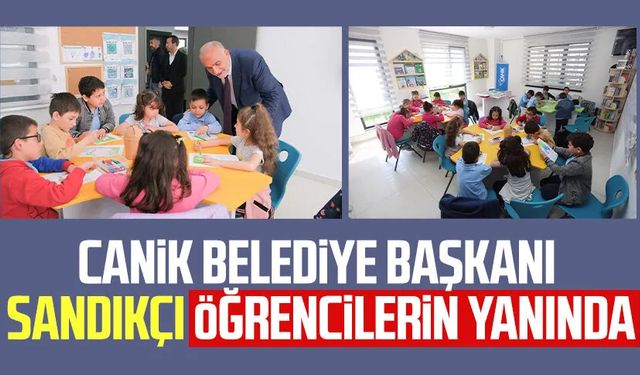 Canik Belediye Başkanı İbrahim Sandıkçı öğrencilerin yanında