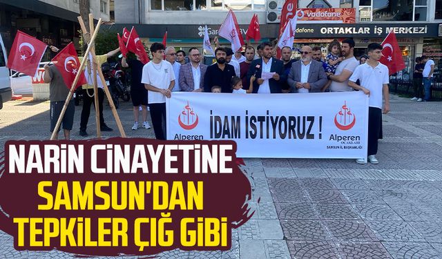 Narin cinayetine Samsun'dan tepkiler çığ gibi