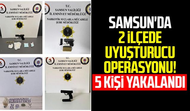 Samsun'da 2 ilçede uyuşturucu operasyonu! 5 kişi yakalandı