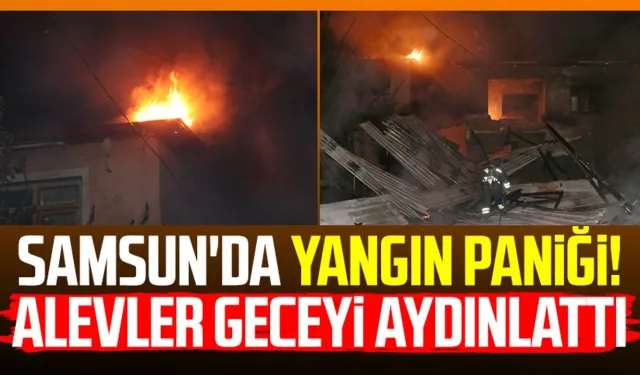 Samsun'da yangın paniği! Alevler geceyi aydınlattı