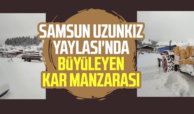 Samsun Yakakent Uzunkız Yaylası'ndan kar manzarası!