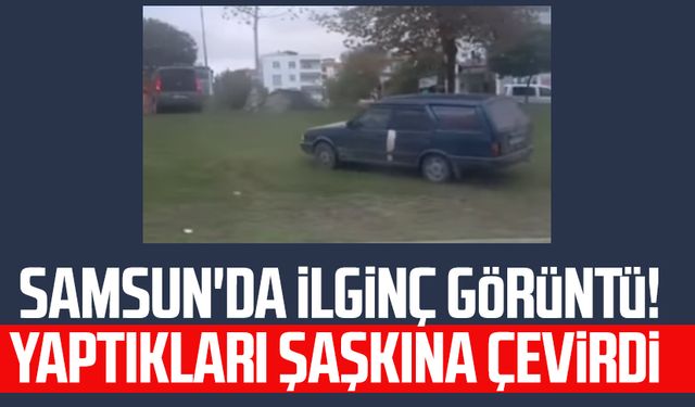 Samsun'da ilginç görüntü! Yaptıkları şaşkına çevirdi