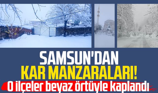 Samsun'da o ilçelerde kar yağışı! Beyaza büründüler