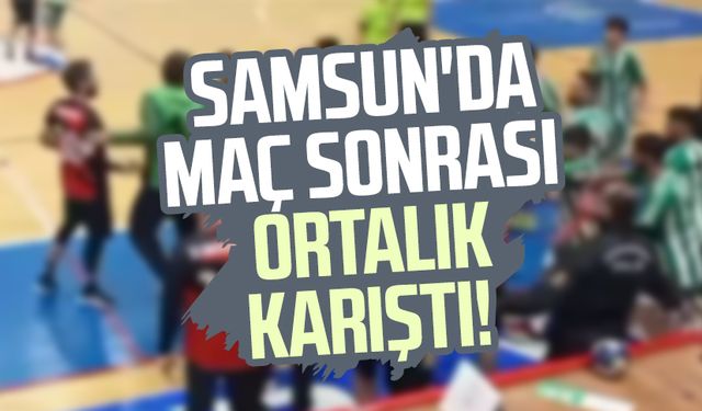 Samsun'da hentbol maçı sonrası kavga!